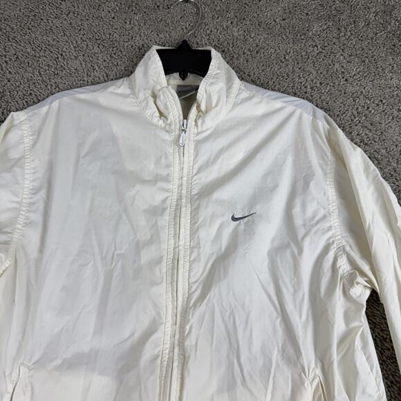 Nike Jacket Womens Small White Full Zip Windbreaker Track Running Coat - Picture 3 of 15